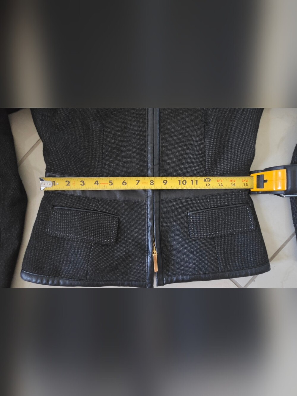 Anne Klein Jacket Size 2 Black Moto Office Alt Edgy Tailored Minimalist - Picture 6 of 10